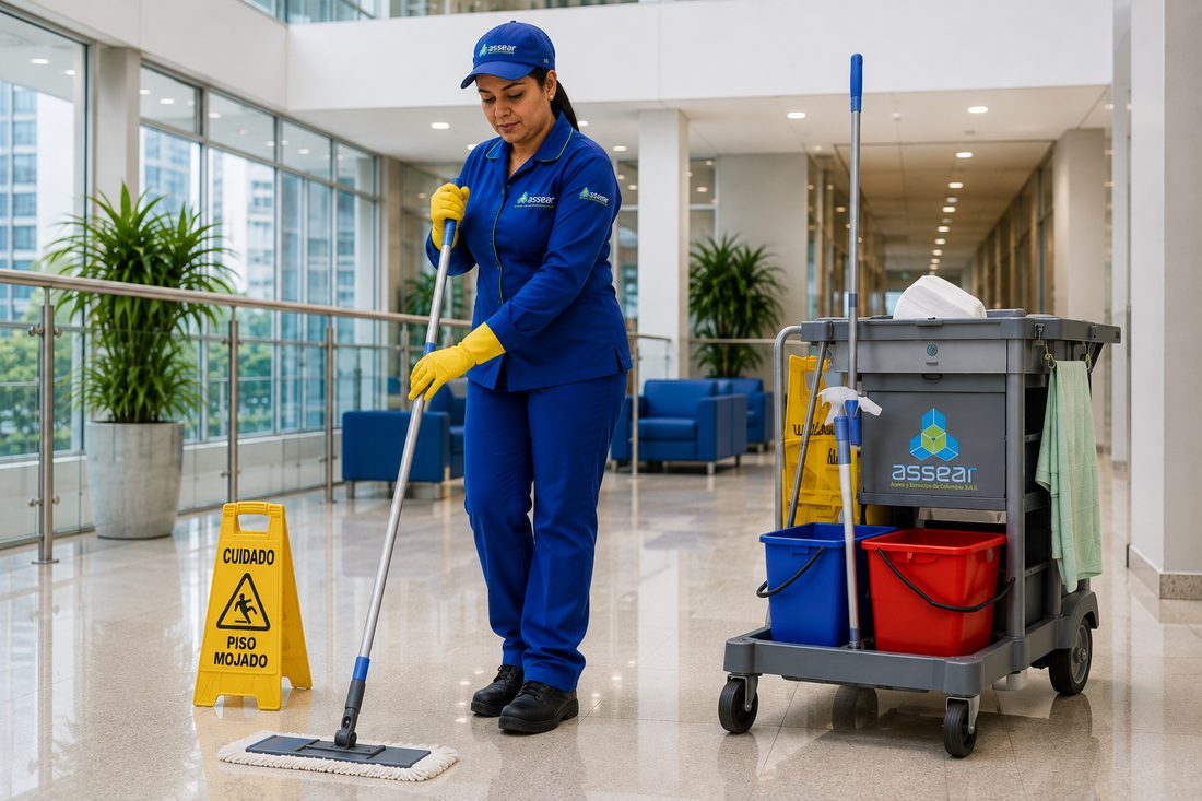 Personal de Assear en limpieza profesional de instalaciones